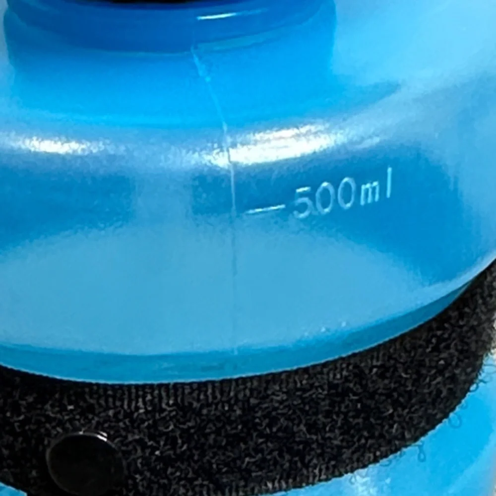 Dog Water On The Go Blue Water Bottle with Black Drinking Bowl Top & Strap NWOT